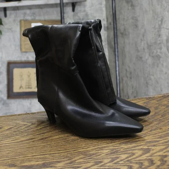 Universal Thread Womens Kendra Kitten Heel Tall Dress Boots 90511058 Black 6.5M - Picture 2 of 10